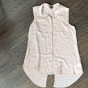 Theory Blush Sleeveless Button Down Top